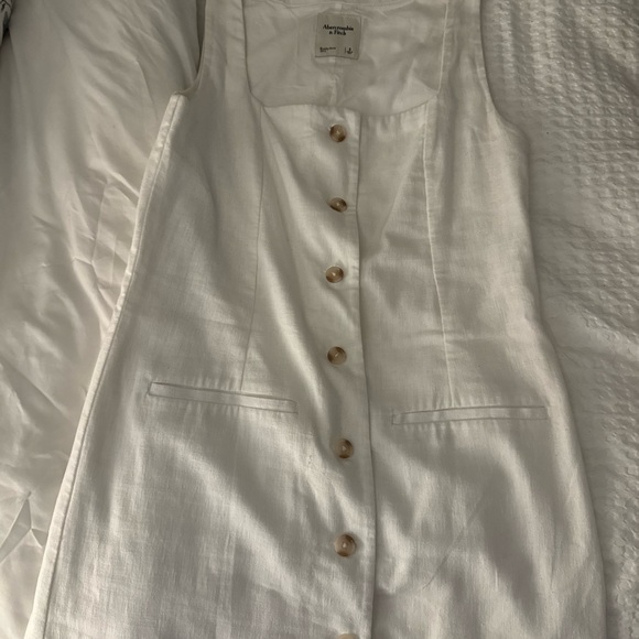 Abercrombie & Fitch White Linen Mini Dress - Picture 1 of 1